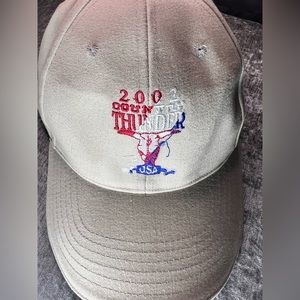 Cap hat 2002 COUNTRY THUNDER USA music festival beige nude tan Vintage y2k